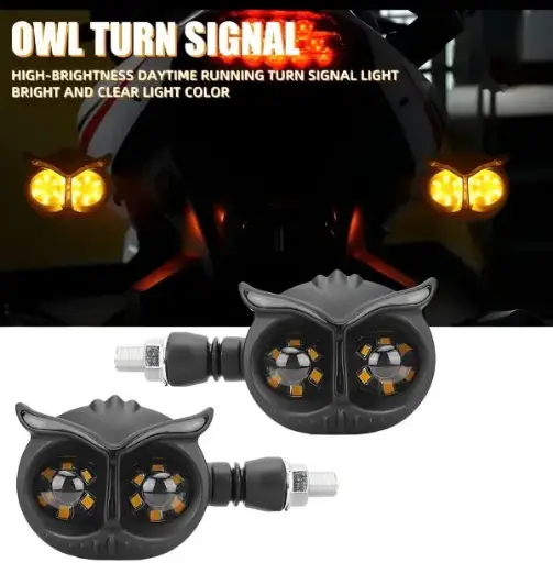  Owl Style Dual Color Motorcycle Driving indicator, Turn Signals Light, Fog Lamp For All Bikes
